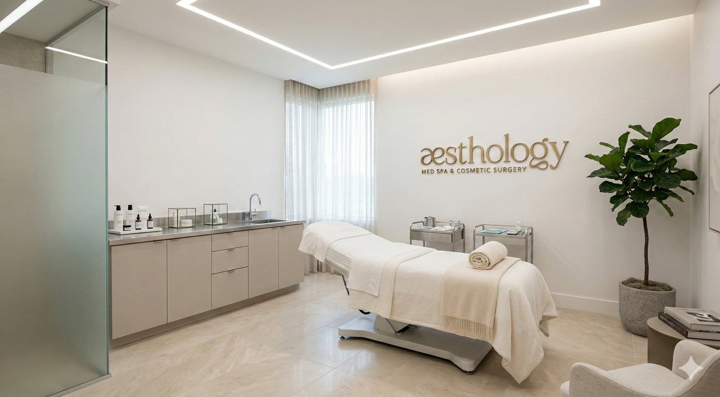 Aesthology Medspa luxury treatment room interior