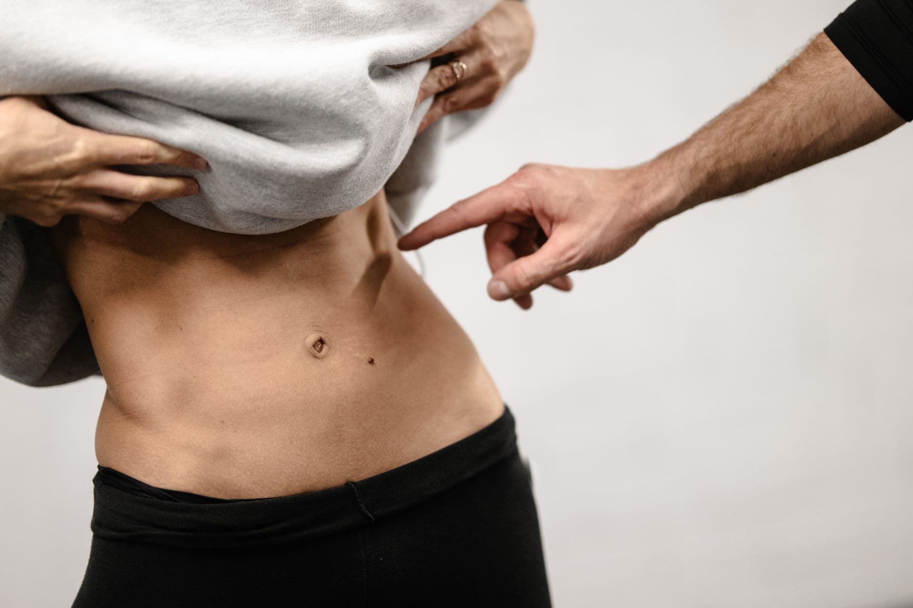 A woman considering a tummy tuck